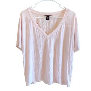 Victoria's Secret Top Medium Pale Pink V Neck Shirt Stretchy Soft